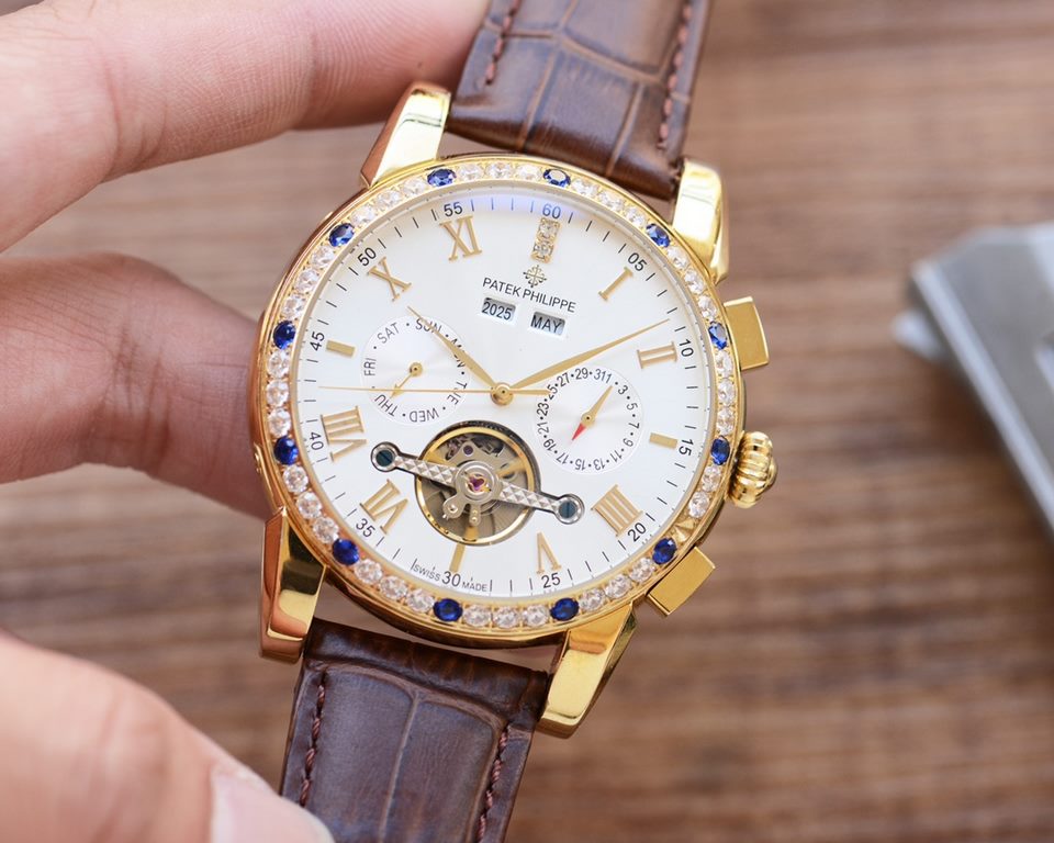 Men's favorite multi-function watch  Newest】：Patek Philippe  Best Design Exclusive First 【Type】：Boutique men's watches[Strap] Genuine cowhide leather strap[Movement] High-end automatic mechanical movement[Mirror] mineral