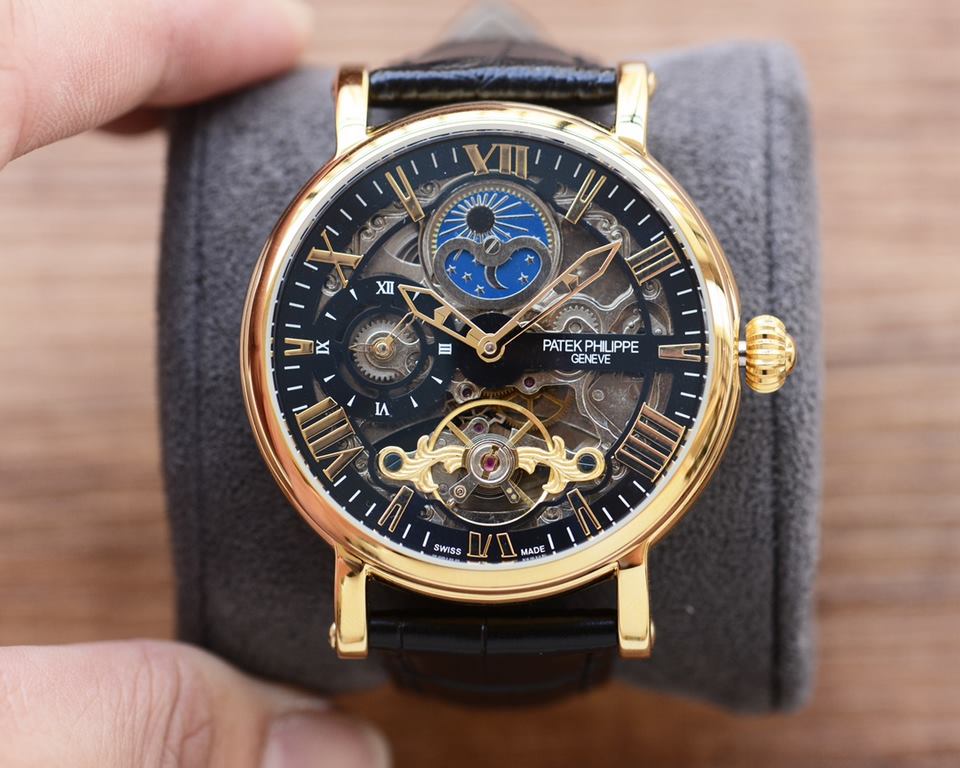 Men's favorite skeleton watch  Newest】：Patek Philippe  Best Design Exclusive First 【Type】：Boutique men's watches[Strap] Genuine cowhide leather strap【Movement】：High-end automatic mechanical movement[Mirror] mineral reinf