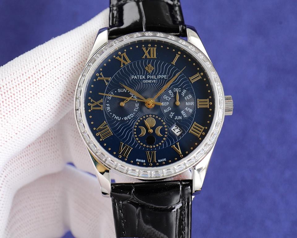 Rose][Rose].2022 New Patek Philippe (actual picture) Patek Philippe Aristocratic work of art! With imported 9100 multifunctional movement (0 repairs) functions (24 hours, day of the week, star, month) imported 316 stainl