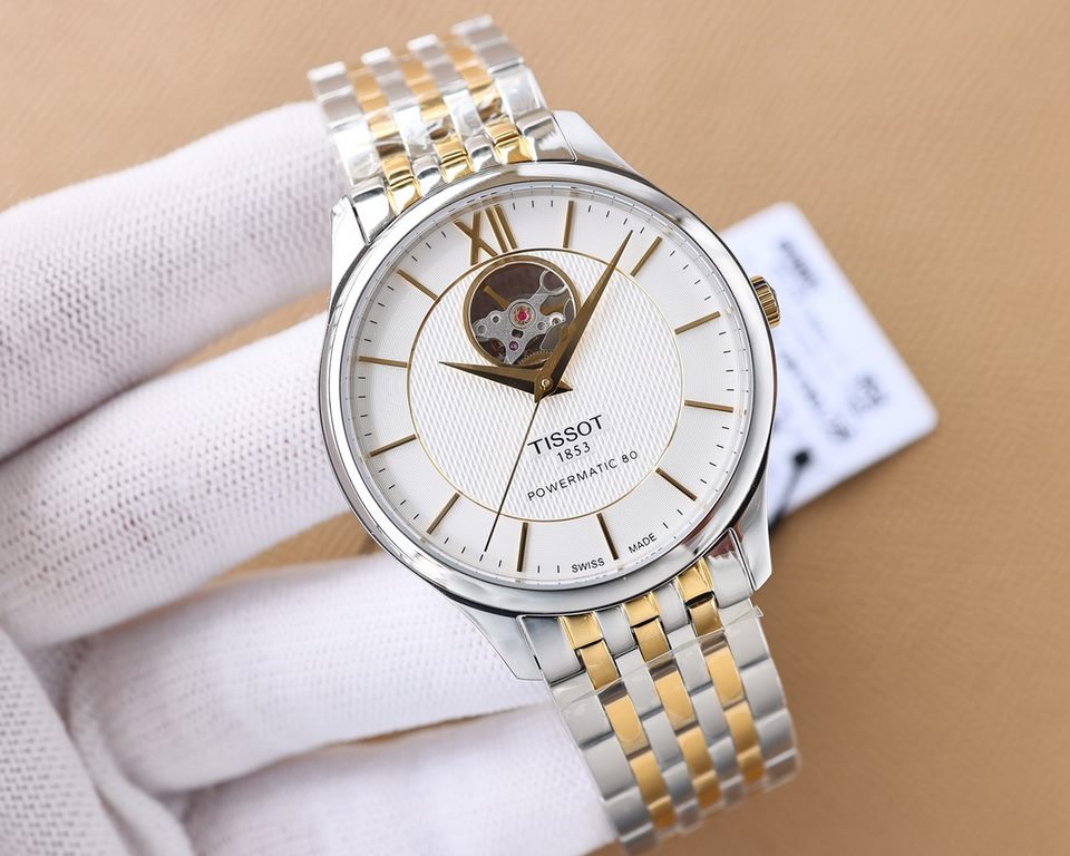 Gold and white  leather and steel at the same price   original single quality      Tissot TISSOT T063.907.11.038.00 Junya series, simple dial design, diameter 42mm, about 7mm ultra-thin dial, comfortable on the hand! Sim