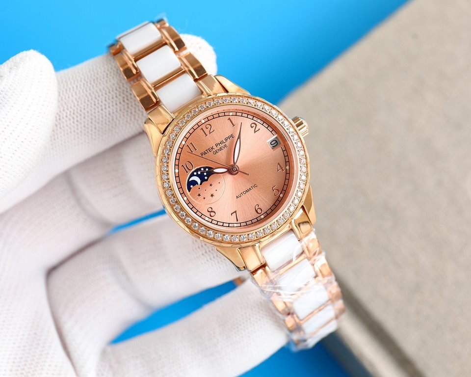 2022 best luxury watch new   Patek Philippe PATEK PHILIPPE Lady Jewelry Series Moon [Moon] Phase [Sun] Series   9-word position sun, moon and stars function, equipped with the original imported call8219 moon phase moveme