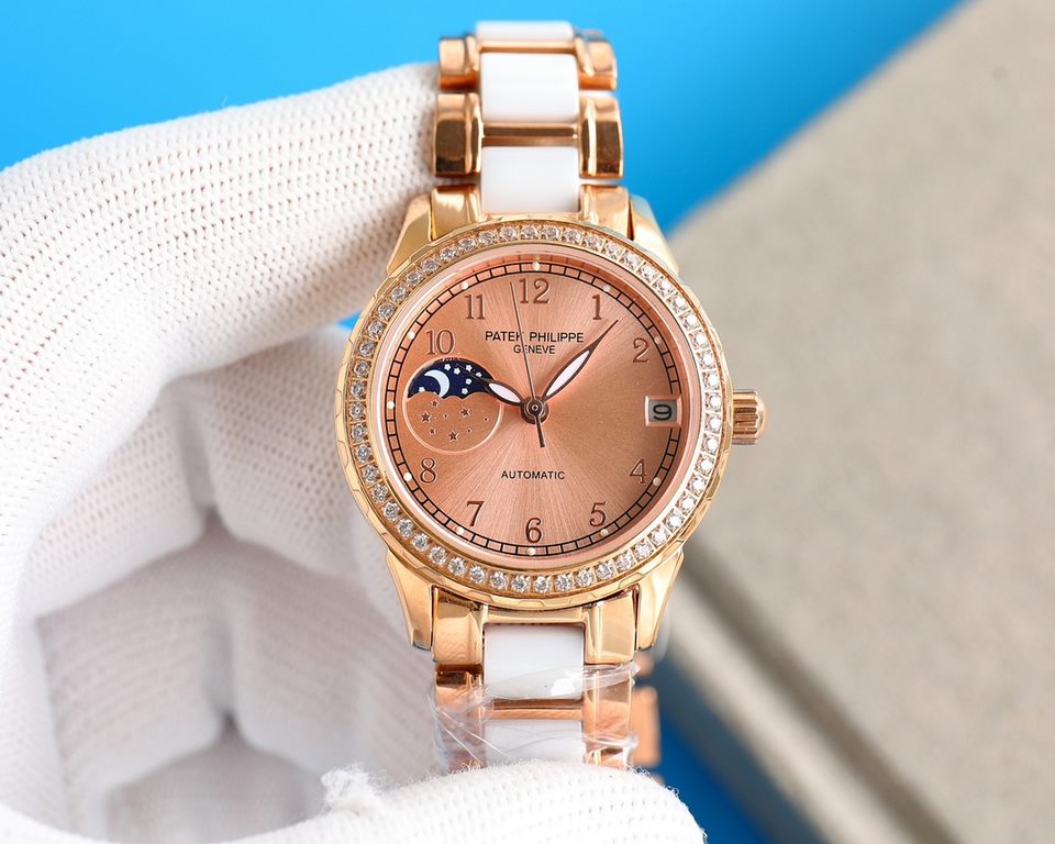 2022 best luxury watch new   Patek Philippe PATEK PHILIPPE Lady Jewelry Series Moon [Moon] Phase [Sun] Series   9-word position sun, moon and stars function, equipped with the original imported call8219 moon phase moveme