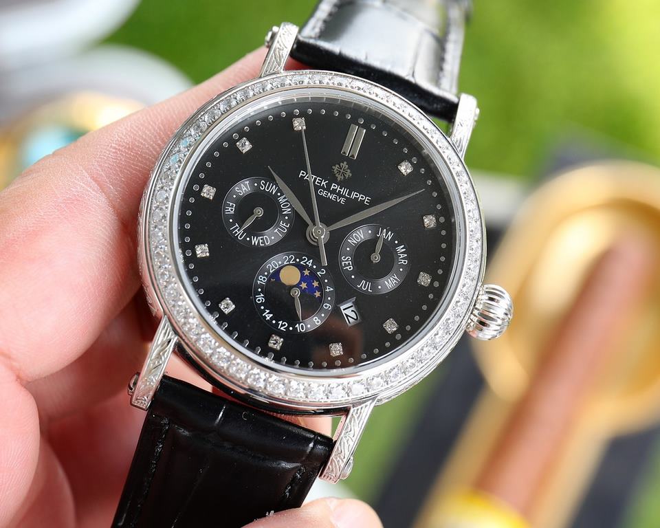 Patek Philippe Patek Philippe Complications - Purely Handcrafted - Floral Engraved - is a stunning 42mm watch that fits the popular male hand size and is very business as well as casual. The entire case of the watch is h