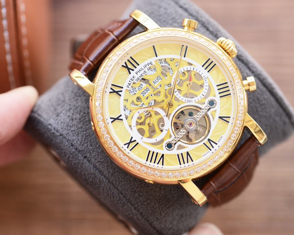 Men's favorite multi-function watch  Newest】：Patek Philippe  Best Design Exclusive First 【Type】：Boutique men's watches[Strap] Genuine cowhide leather strap[Movement] High-end automatic mechanical movement[Mirror] mineral