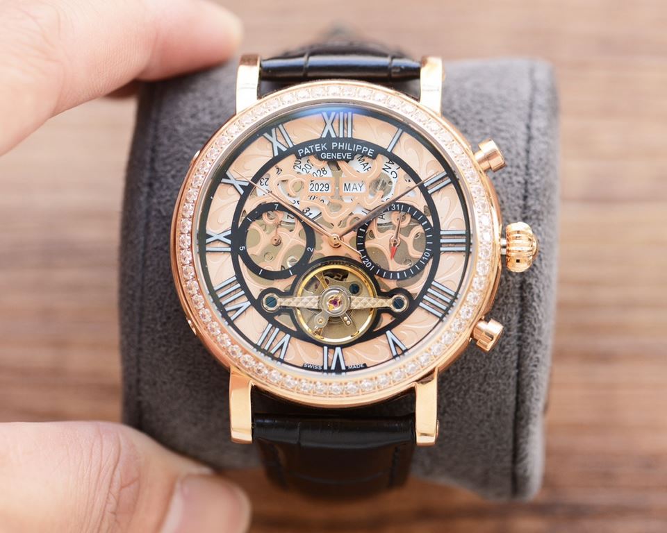 Men's favorite multi-function watch  Newest】：Patek Philippe  Best Design Exclusive First 【Type】：Boutique men's watches[Strap] Genuine cowhide leather strap[Movement] High-end automatic mechanical movement[Mirror] mineral