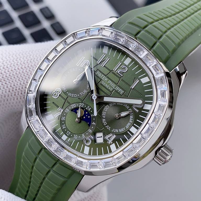 PP Patek Philippe Complications   AQUANAUT Traveler Series shocked [Fist] [Fist] [Fist] [Fist] [Function] the only complex sun, moon and stars Perpetual Calendar multifunctional wristwatch watch on the market, bringing t