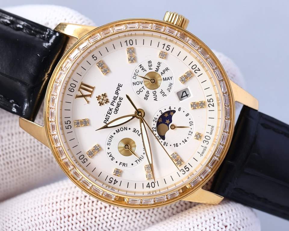 2022 New Patek Philippe (actual photo) Patek Philippe The aristocrat's work of art! With imported 9100 multifunctional movement (0 repairs) functions (24 hours, day of the week, star, month) imported 316 stainless steel!