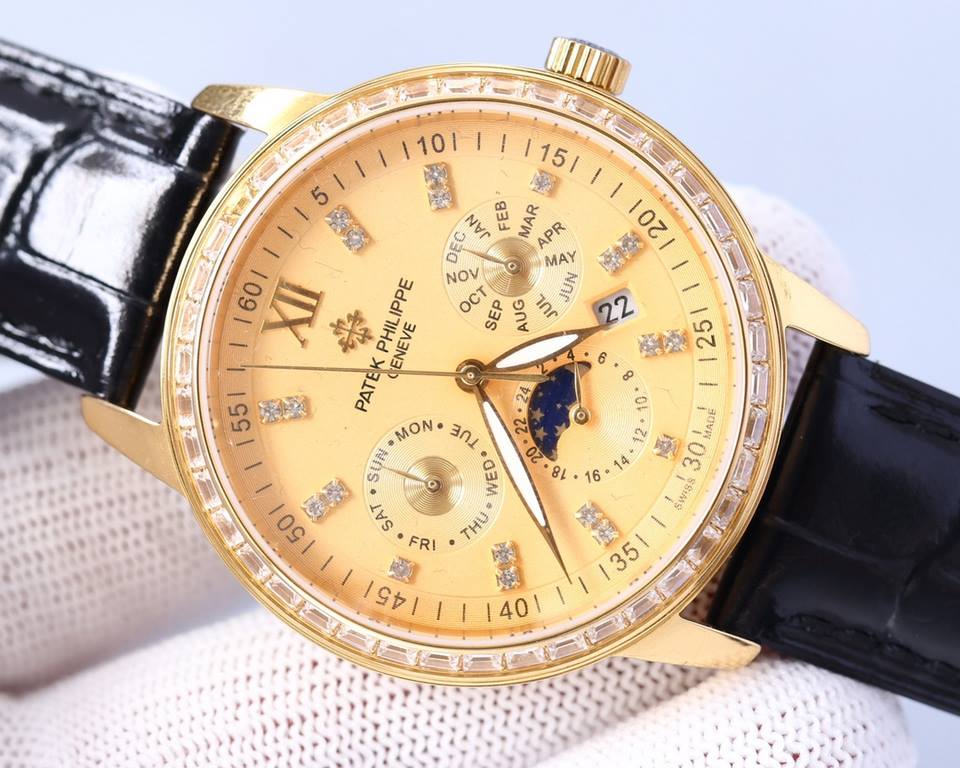 2022 New Patek Philippe (actual photo) Patek Philippe The aristocrat's work of art! With imported 9100 multifunctional movement (0 repairs) functions (24 hours, day of the week, star, month) imported 316 stainless steel!