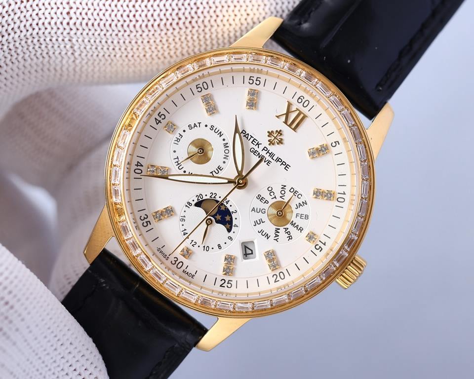 2022 New Patek Philippe (actual photo) Patek Philippe The aristocrat's work of art! With imported 9100 multifunctional movement (0 repairs) functions (24 hours, day of the week, star, month) imported 316 stainless steel!