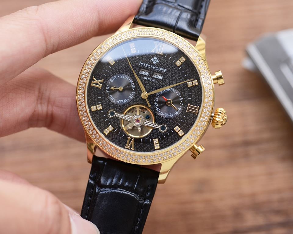 Men's favorite multi-function watch  Newest】：Patek Philippe  Best Design Exclusive First 【Type】：Boutique men's watches[Strap] Genuine cowhide leather strap[Movement] High-end automatic mechanical movement[Mirror] mineral