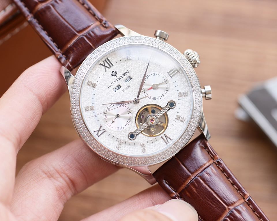 Men's favorite multi-function watch  Newest】：Patek Philippe  Best Design Exclusive First 【Type】：Boutique men's watches[Strap] Genuine cowhide leather strap[Movement] High-end automatic mechanical movement[Mirror] mineral