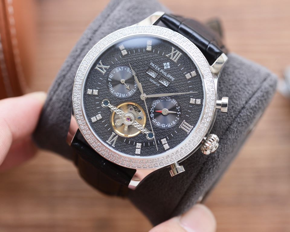 Men's favorite multi-function watch  Newest】：Patek Philippe  Best Design Exclusive First 【Type】：Boutique men's watches[Strap] Genuine cowhide leather strap[Movement] High-end automatic mechanical movement[Mirror] mineral