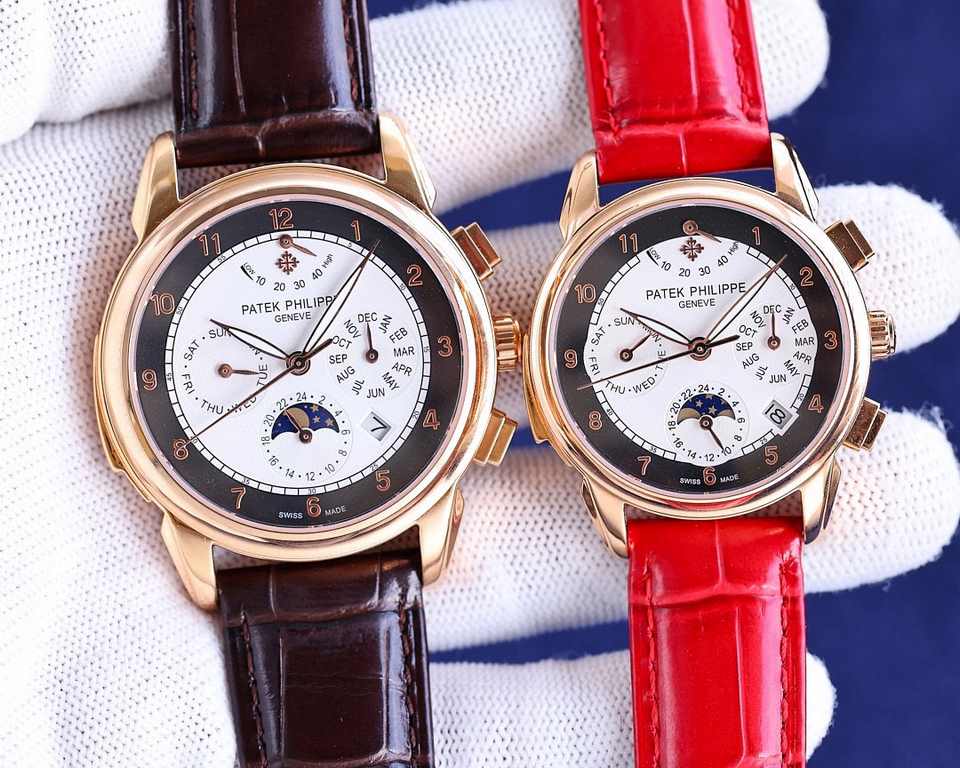 [Rose][Rose] Patek Philippe Patek Philippe Complications Chronograph Collection Shockingly Launched, Perpetual Calendar Couple's Watch! Little Red Book Explosion   Multi-function kinetic 7-hand watch! Details1  equipped 