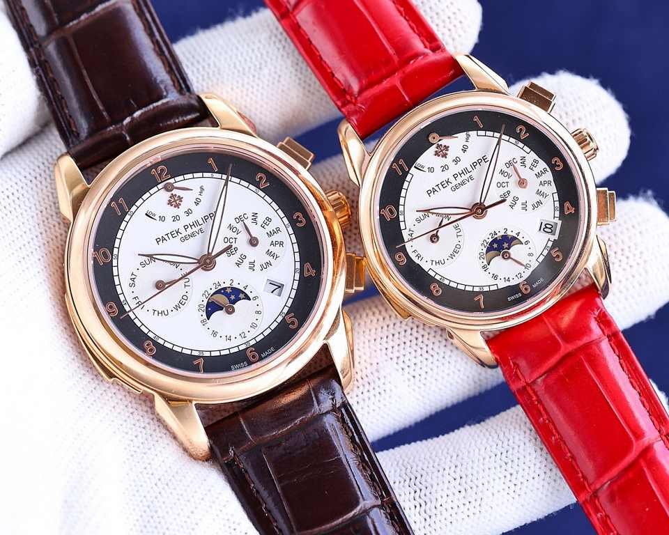 [Rose][Rose] Patek Philippe Patek Philippe Complications Chronograph Collection Shockingly Launched, Perpetual Calendar Couple's Watch! Little Red Book Explosion   Multi-function kinetic 7-hand watch! Details1  equipped 