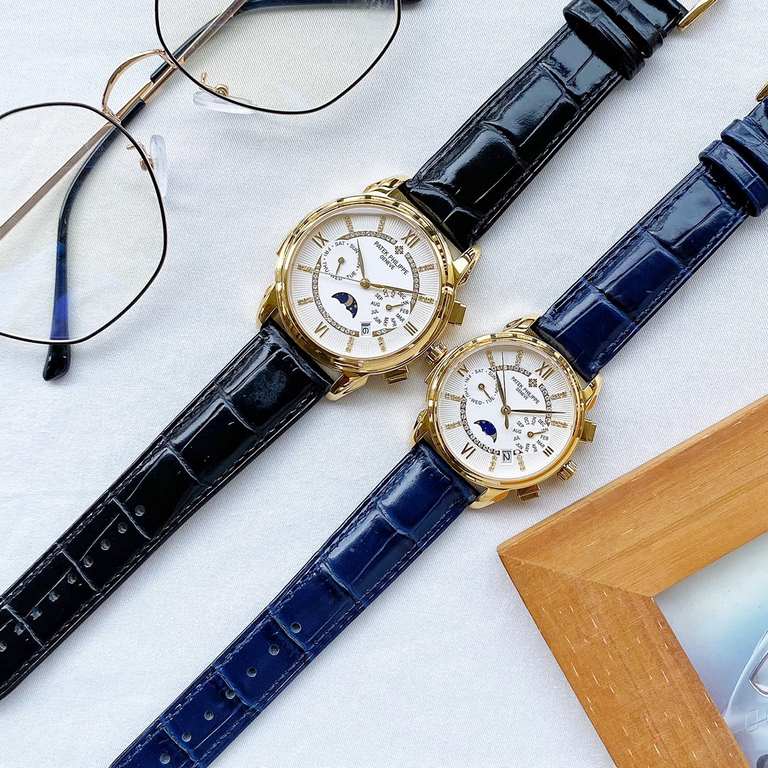 White. Gold   Patek Philippe Patek Philippe Complications Chronograph Collection Shockingly Launched, Perpetual Calendar Couple's Watch! Little Red Book Explosion   Multifunction watch! Details1  equipped with the origin