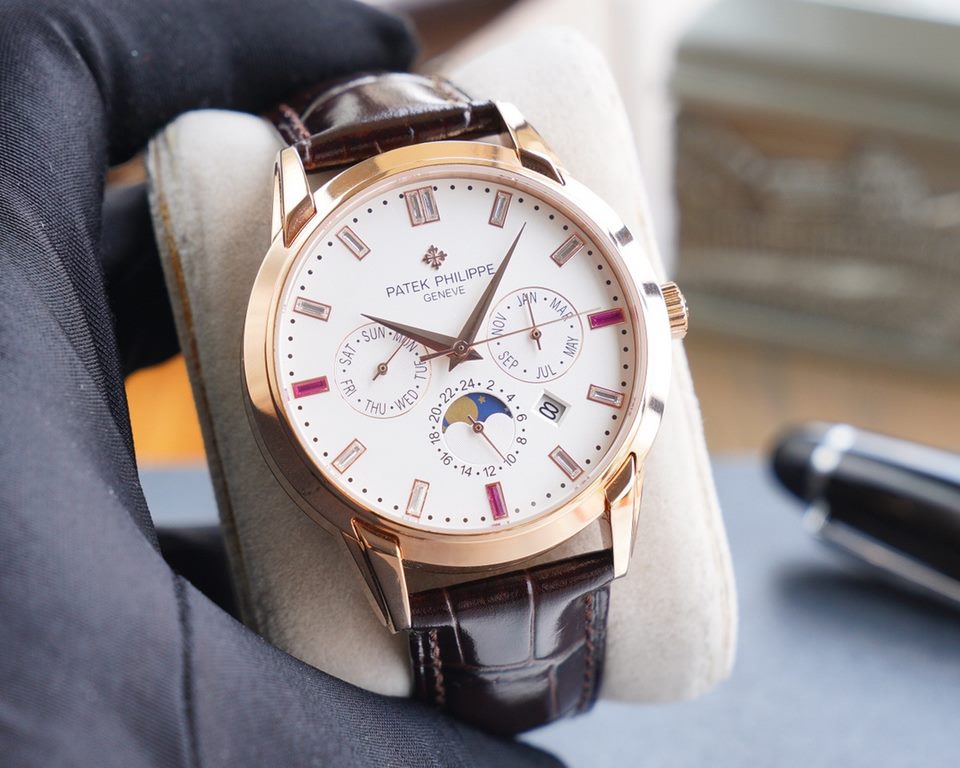 The latest masterpiece 2020 models, Patek Philippe Complications Chronograph Series listing Patek Philippe aristocratic works of art! With imported 9100 multifunctional movement (0 repairs) functions (24 hours, day of th