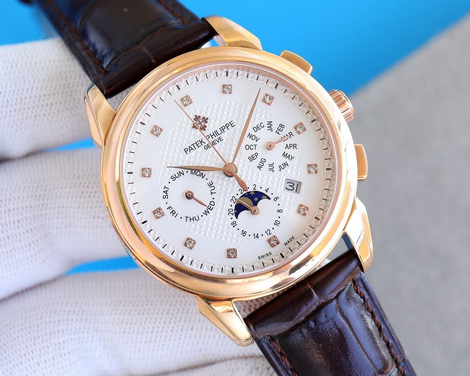 . Patek Philippe (real picture) Patek Philippe Aristocratic work of art! With imported 9100 multifunctional movement (0 repairs) functions (24 hours, day of the week, star, month) imported 316 stainless steel! Imported 3