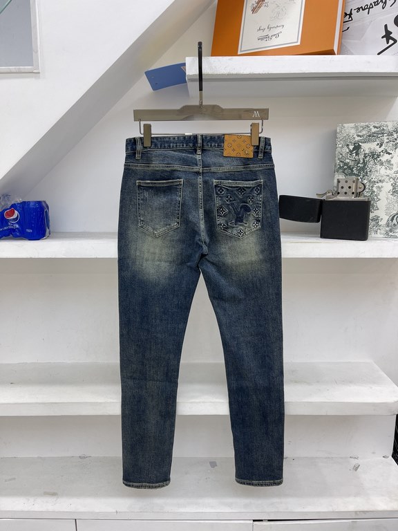 LY donkey brand LV   23 fall and winter new explosive kingpin   stretch jeans official website hot sale   color is super nice   plate type is super good   fall and winter closet must-have versatile single product denim  