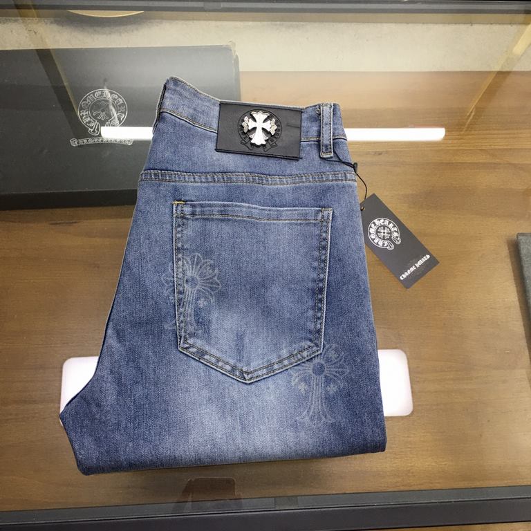 New products   Crowe    2023 summer the latest products, counter synchronized with the sale of the original single goods, washed casual jeans, imported original washed stretch fabric, comfortable and elastic, back pocket