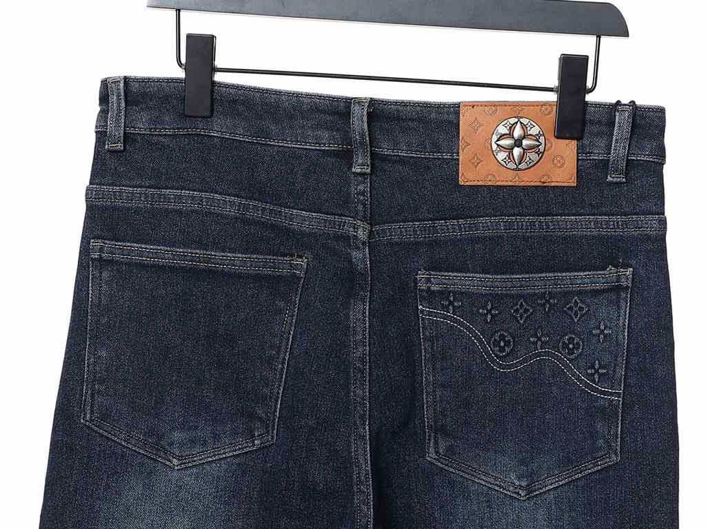 Louis Vuitton Louis Vuitton LV 2023  fall and winter thickened and padded jeans small straight counter available Entity store superb jeans   counter original 11 good goods for all ages. The highest version of the market 