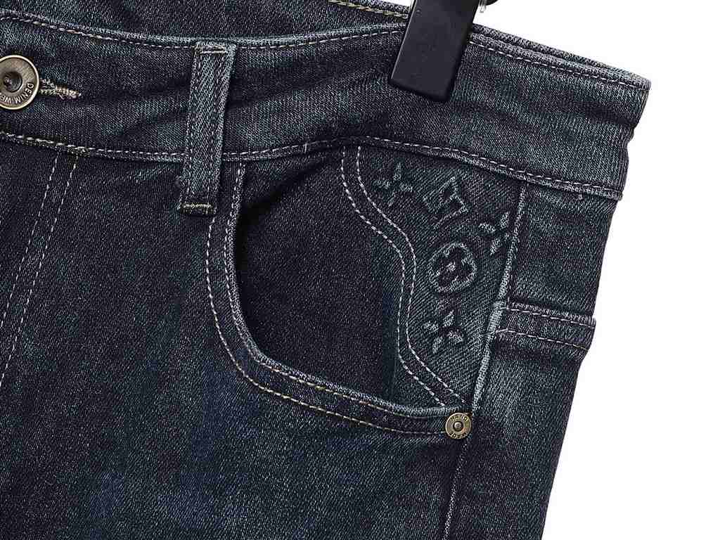 Louis Vuitton Louis Vuitton LV 2023  fall and winter thickened and padded jeans small straight counter available Entity store superb jeans   counter original 11 good goods for all ages. The highest version of the market 