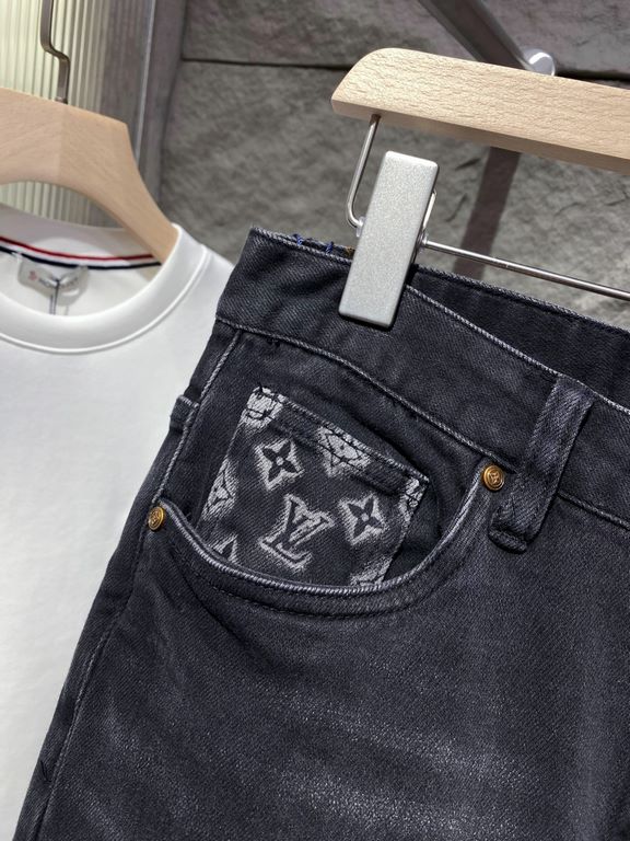 LV 23ss fall and winter new men's casual jeans, top quality! Channel order, official website synchronized sale! Original factory order denim cotton material! Suitable for casualformal wear all kinds of collocation ~ the 