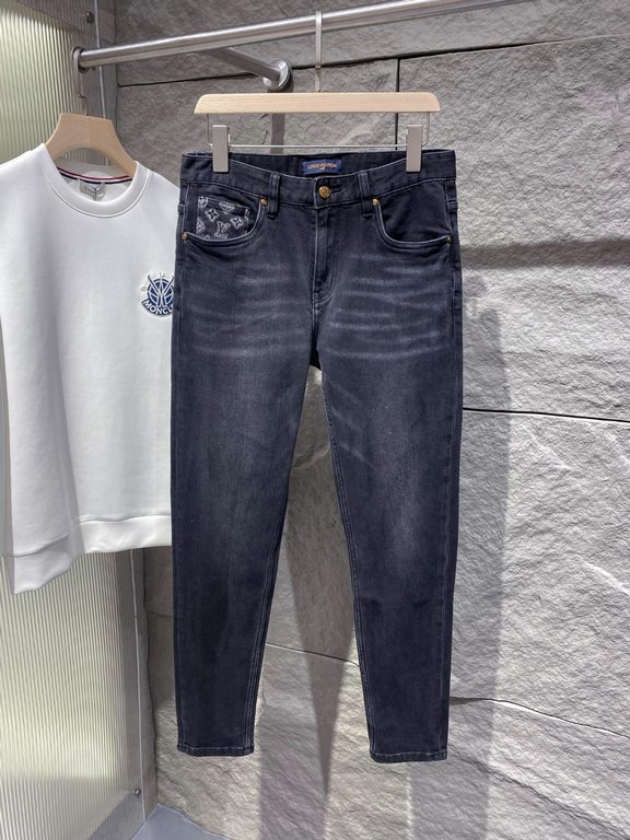 LV 23ss fall and winter new men's casual jeans, top quality! Channel order, official website synchronized sale! Original factory order denim cotton material! Suitable for casualformal wear all kinds of collocation ~ the 