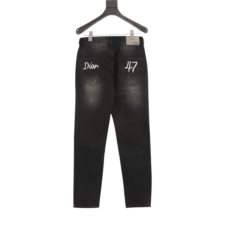 (Support put store)DIOR  Dior Pocket 47 classic embroidery LOGO jeansSo far this year to do the most bullish jeans, heavy wash process, hidden mystery details are very much, this time the main push of the pants either ve