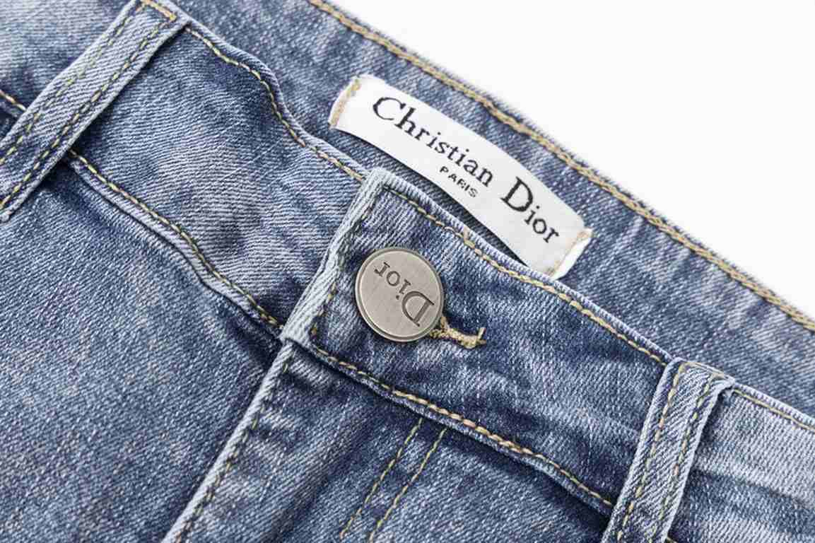 . Dior Classic Old Flower Pocket Jeans 2023 latest products, counter synchronization on sale, the original single goods, washed casual jeans, imported original washed stretch fabric, comfortable and elastic, original har