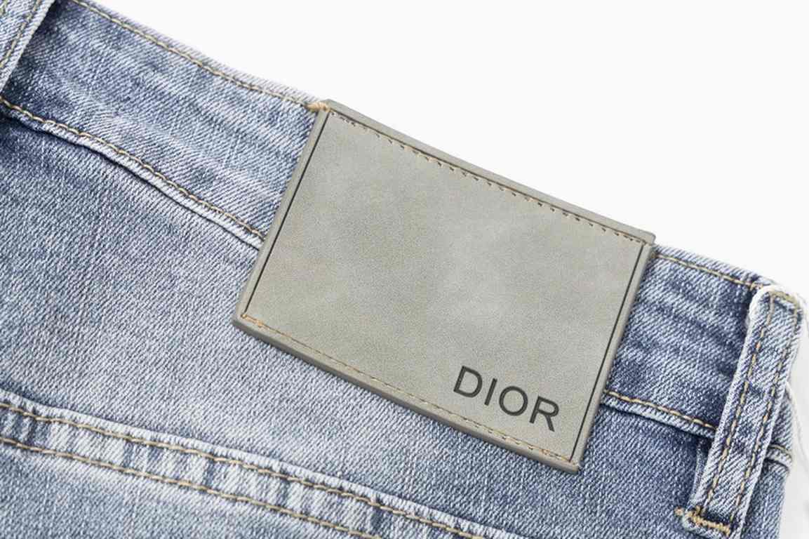 . Dior Classic Old Flower Pocket Jeans 2023 latest products, counter synchronization on sale, the original single goods, washed casual jeans, imported original washed stretch fabric, comfortable and elastic, original har