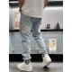 1V 2023 spring and summer new letters logo logo men's small straight Slim jeans! Channel rare out, the market is rare boutique channel source, absolutely can bring you an unexpected wearing experience, sincerely recommen