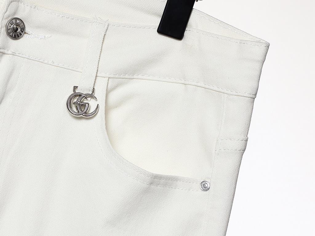 Gucci  GUCCI jeans 23 new small white small straight jeans available at the counter Physical store extreme jeans   counter original 11 good goods for all ages. The highest version of the market imported fabrics from Euro