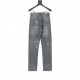 FEAR OF GOD Washed Destroyed JeansA washed denim that is definitely worth buying, at first glance the color and texture will make you goggle. Custom 8s11 denim fabric, laser ripped holes, washed and shaped, full set of c