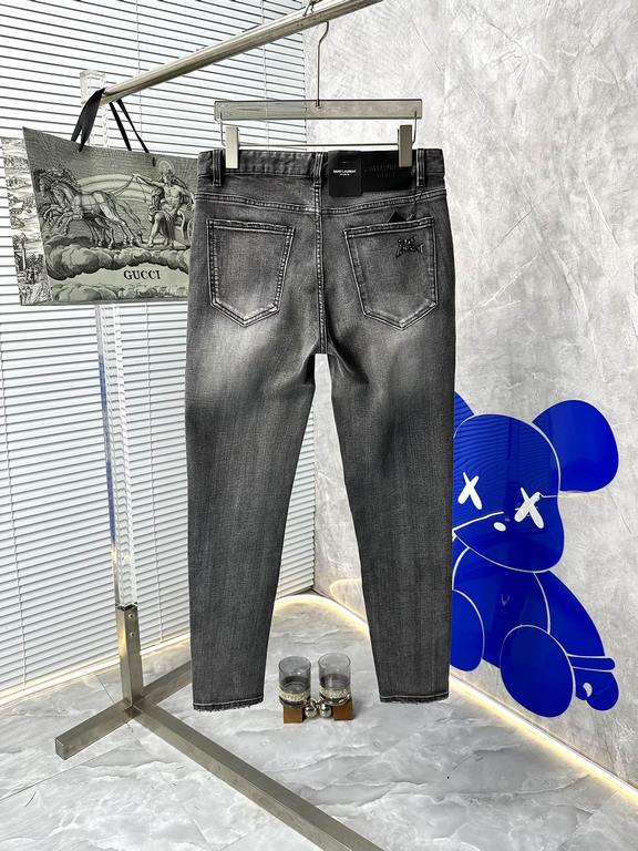 YSL Saint Laurent 2023 early fall new casual jeans, high-end customized series. Imported high-density customized cotton tannin fabric comfortable and soft skin-friendly, straight and not easy to wrinkle, original hardwar