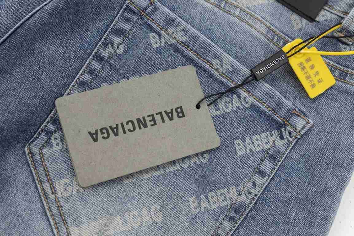 Balenciaga, classic monogrammed logo jeans, unisexColor：blueSize：28.30.32.34.36