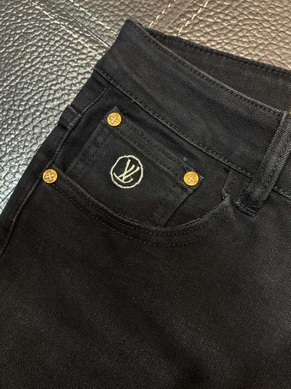 LV Louis Vuitton exclusive exclusive new models Slim models small straight jeans, high-end version! Counter customized fabrics Breathable comfort, impeccable details, brand elements design concept, reflecting high qualit