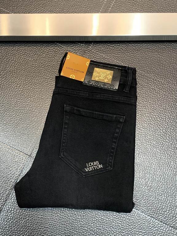 LV Louis Vuitton exclusive exclusive new models Slim models small straight jeans, high-end version! Counter customized fabrics Breathable comfort, impeccable details, brand elements design concept, reflecting high qualit