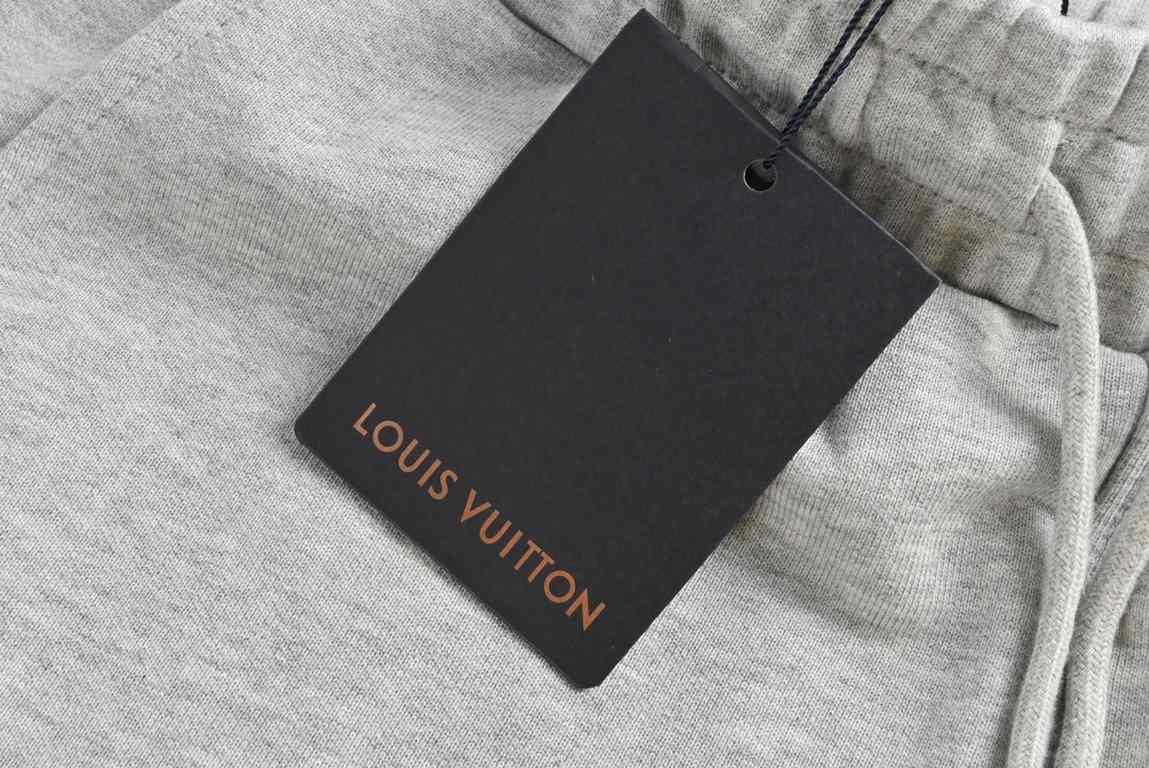 TheLouis Vuitton 23Fw Graffiti Embroidered TrousersCotton terry 400g fabric, jacquard threaded side bands, superbly reproduced, looks great on the body.Size  S-XL