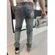 LOEWELOEWE Embroidered Bird and Flower Logo Jeans at the Back Top #