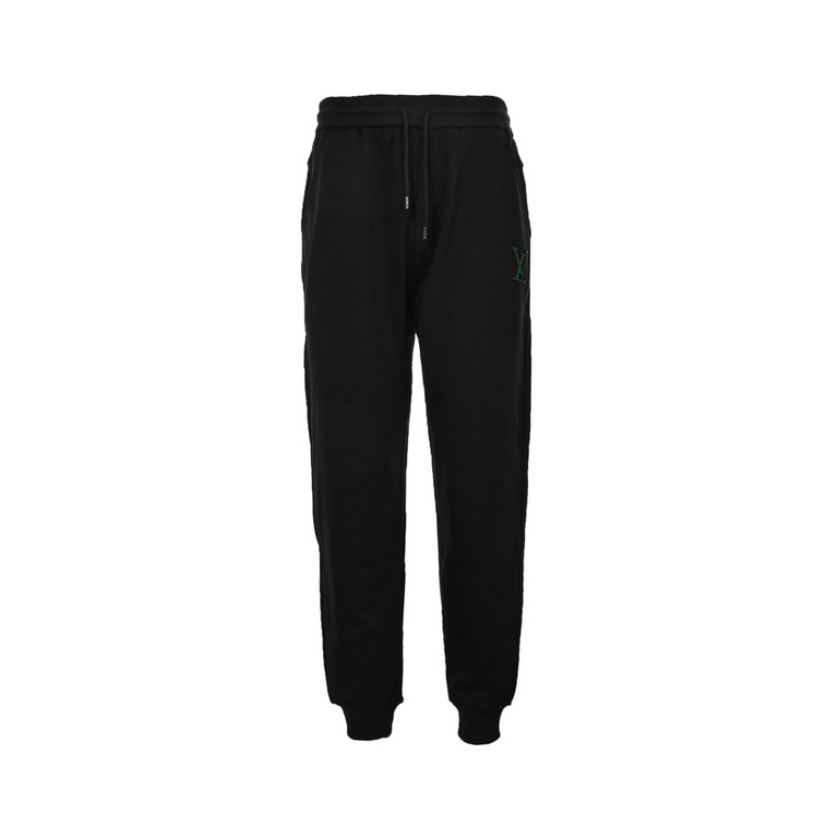 Louis Vitton 23Fw Embossed Logo PantsThese jogging pants are made from a technical cotton jersey that's embossed with a diagonal knit that illustrates the collection's LV Epi XL pattern. With a soft drawstring waist for 