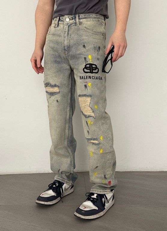 BalenciagaBalenciaga Locker Ripped Vintage Jeans Top #