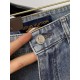 LV, 2023 latest products, counter synchronization is available, the original single goods, washed casual jeans Imported original washed stretch fabric, comfortable and elastic, the original hardware accessories decorativ