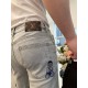 Louis Vutton Louis Vuitton jeans with cartoon character embroidered logo on the back Top Result#