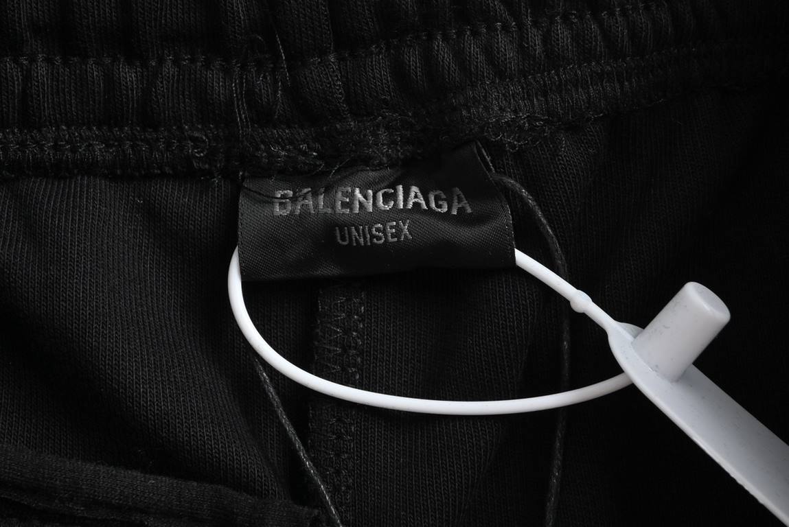 Balenciaga  Balenciaga Paris 23Fw M Label Embroidered TrousersCotton soft AD hipster fabric, contrasting color fixed-dye fabric, featuring m-label logo embroidery, high-density embroidery, contrasting hardware zipper, fi