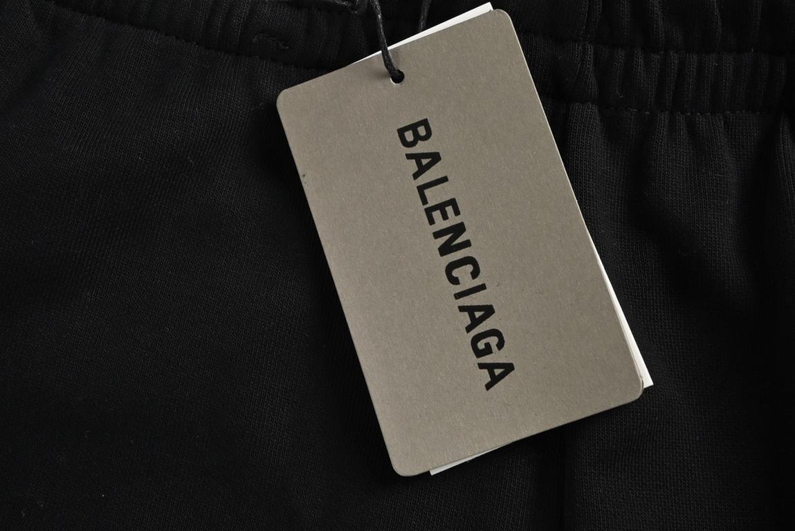 Balenciaga  Balenciaga Paris 23Fw M Label Embroidered TrousersCotton soft AD hipster fabric, contrasting color fixed-dye fabric, featuring m-label logo embroidery, high-density embroidery, contrasting hardware zipper, fi