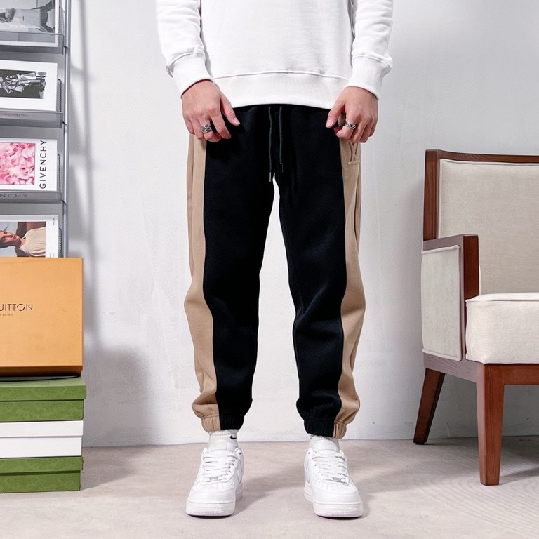 #LouisVuitton 23Fw Embossed Colorblocked Fleece Pants Top