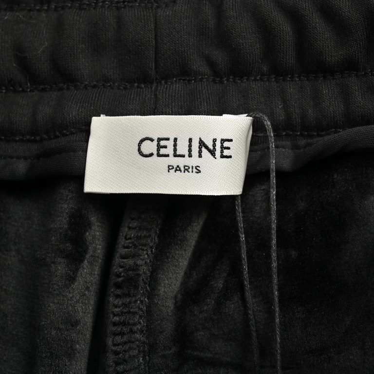 CelineCeline 23Fw Side Webbing Embroidered Logo Drawstring Trousers (Padded)Celine Celine Side Webbing Embroidered Logo Drawstring Padded Trousers Fried Street Magic OOTD Wear Fantastic The color is very positive, very e