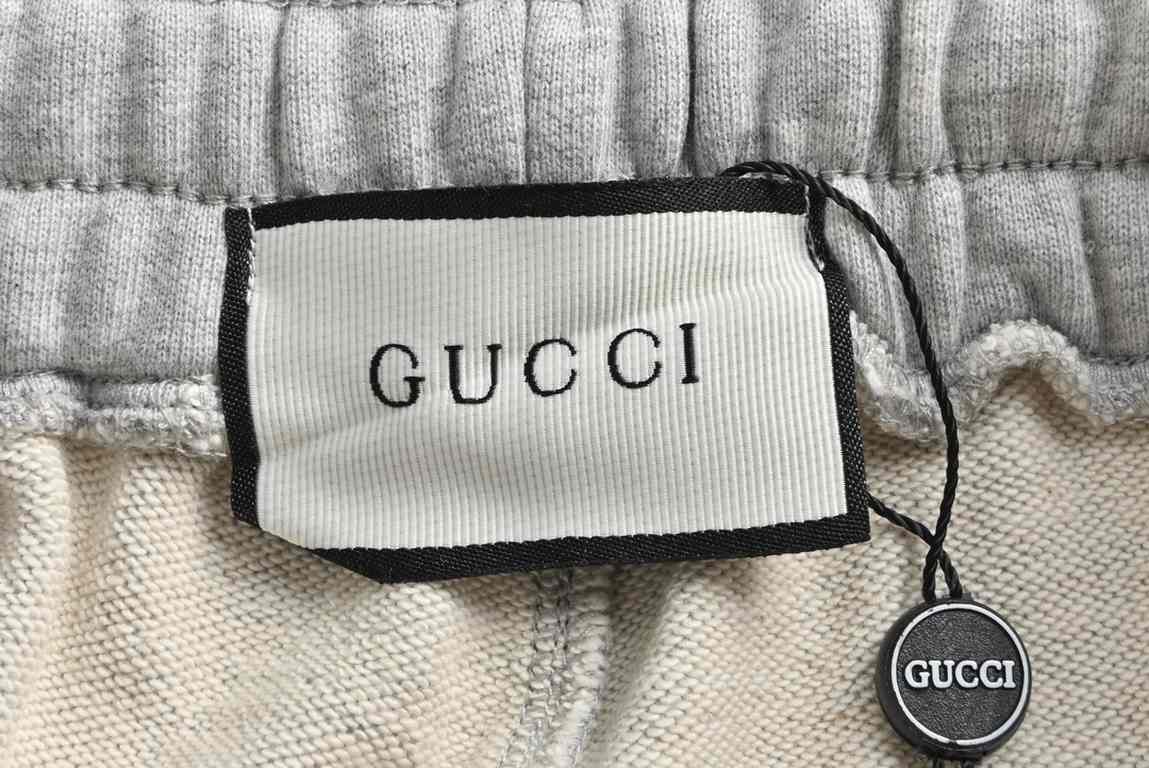 GucciGucci 23Fw Double G Embroidered TrousersCotton terry 400g fabric, jacquard threaded side bands on the side, the workmanship is extremely reproducible, and it looks great on the body.Size ：S-XL