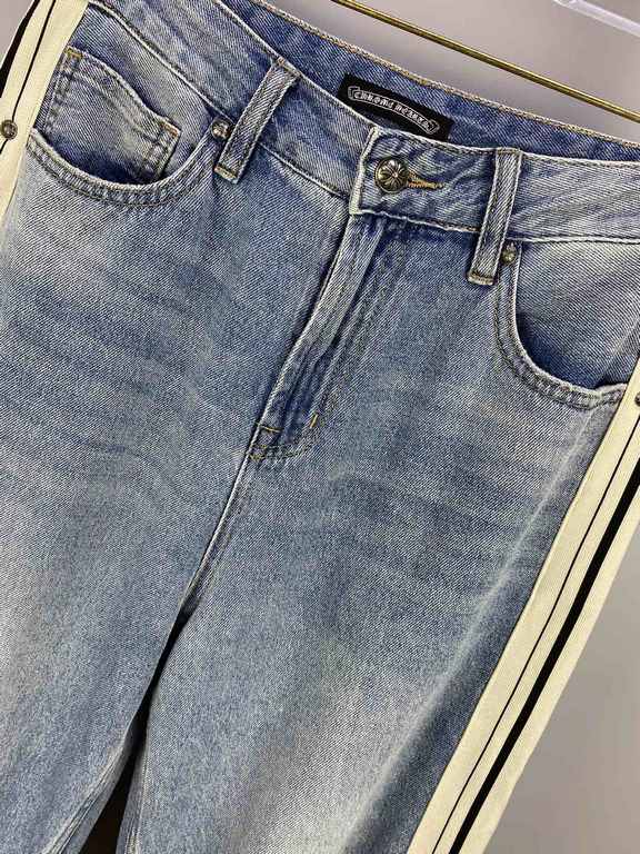 Kroxin 23SS new webbing style jeans Fabric with elasticity High comfort Embroidery design Light color wash High-end quality seriesSize 29-38