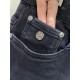 EZ 2023 fall and winter new leather pocket logo logo men's small straight Slim jeans! Channel rare out, the market is rare boutique channel source, absolutely can bring you an unexpected wearing experience, sincerely rec